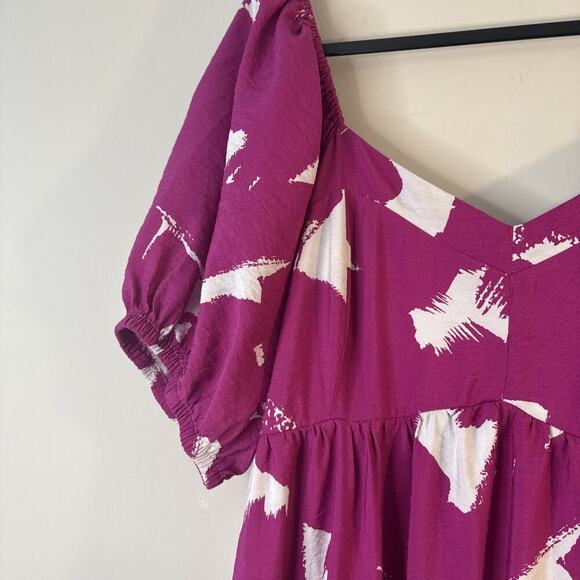 Nine West Women's Size XXL Maxi Babydoll Dress Lined Pink Floral Spring Easter - Picture 3 of 12